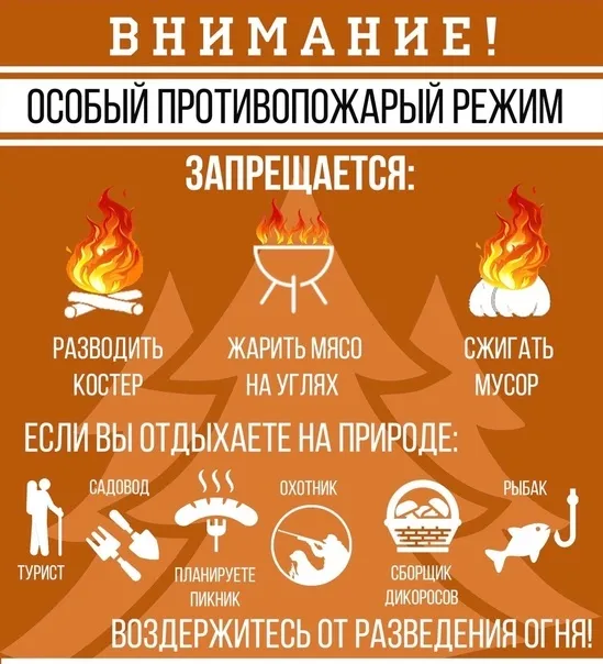 На территории округа с 20 апреля действует особый противопожарный режим, который предусматривает ряд запретов.