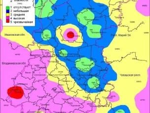 По данным ФГБУ «Верхне-Волжское УГМС», 20.06.2023 на территории области установился 3, 4 класс, местами 2 и 5 класс пожароопасности лесов и торфяников.